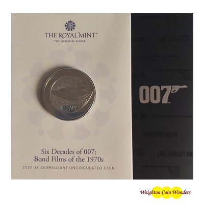 2023 BU £5 Coin Pack - Bond Films of the 1970s